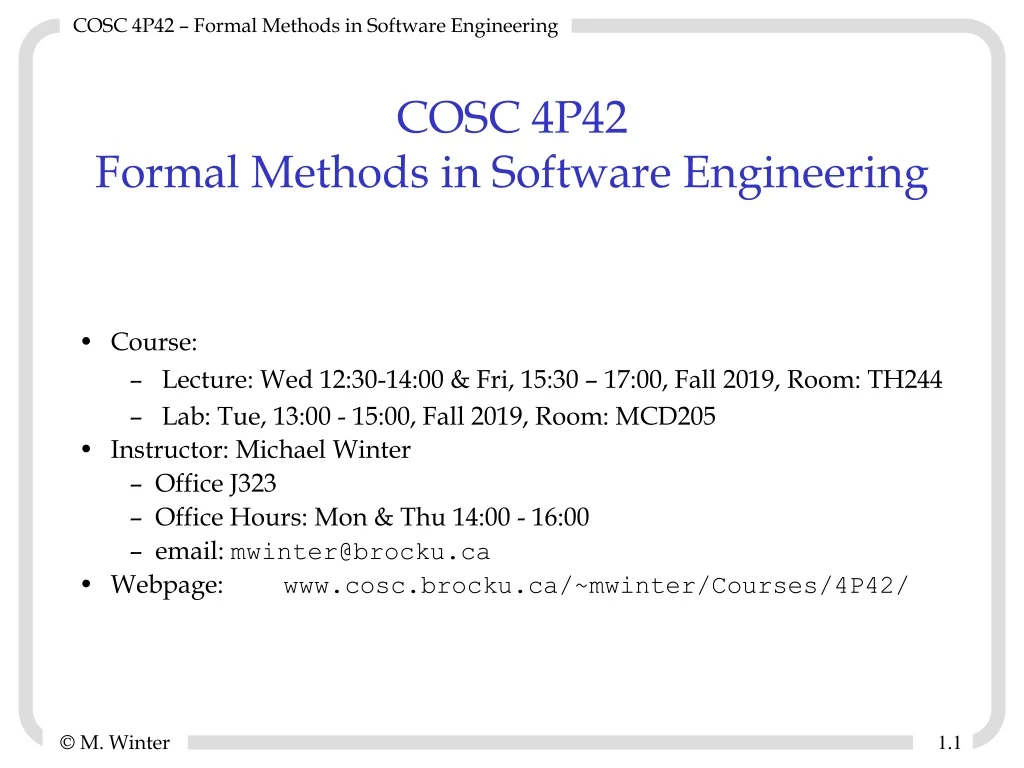 cosc 4p42 formal methods in software engineering