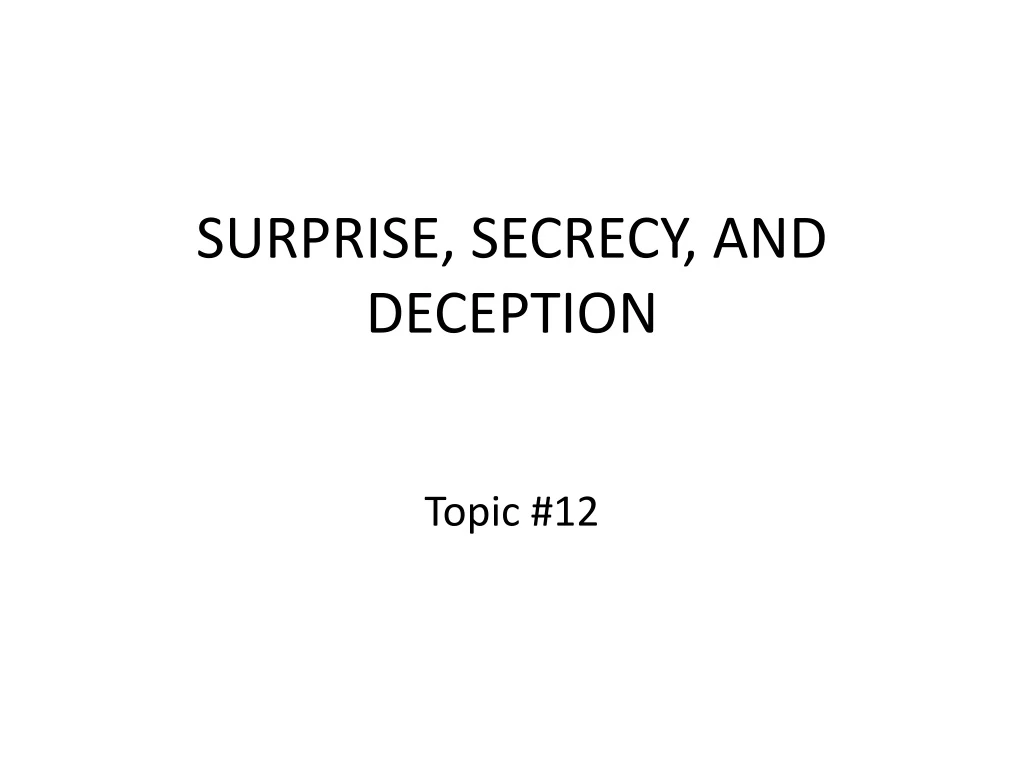 surprise secrecy and deception