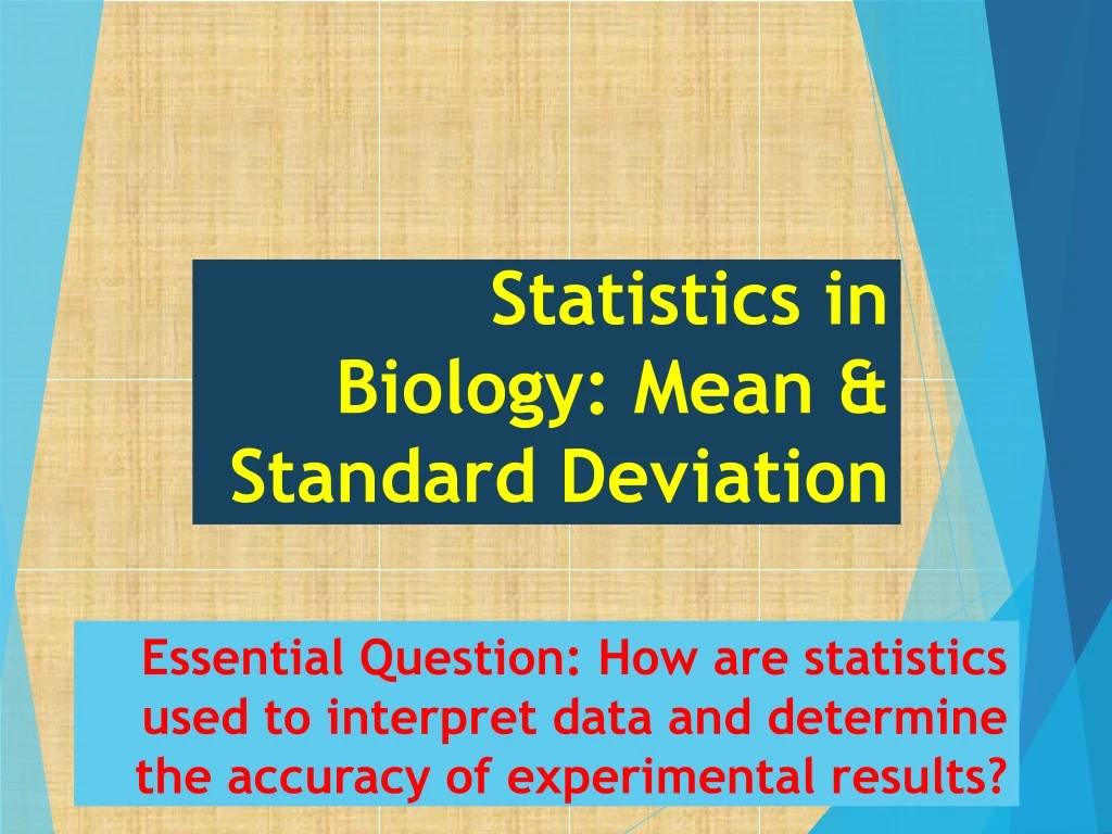 statistics in biology mean standard deviation