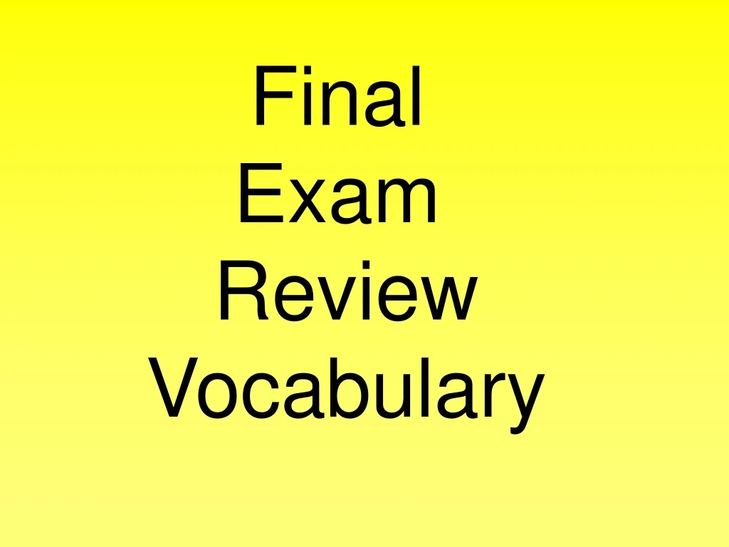 final exam