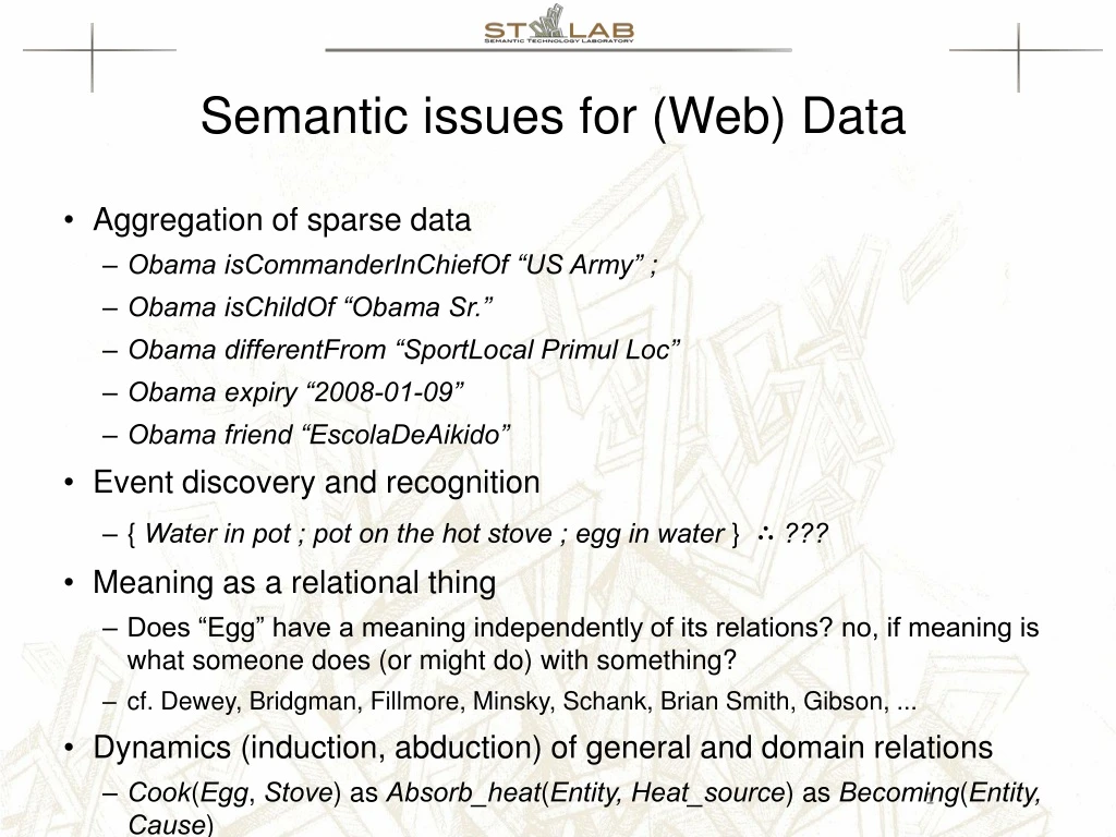 semantic issues for web data