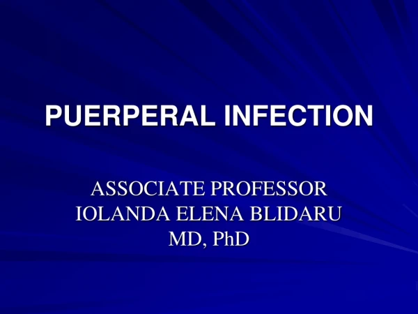 PUERPERAL  INFECTION