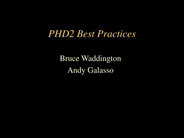 PHD2 Best Practices