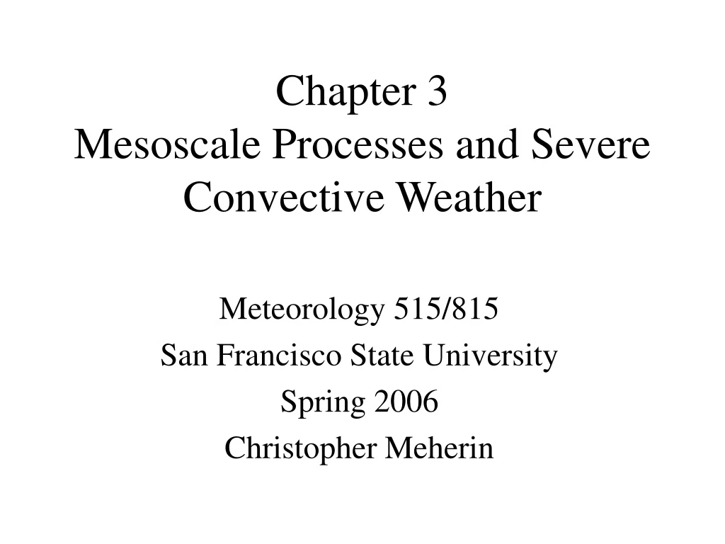 chapter 3 mesoscale processes and severe convective weather