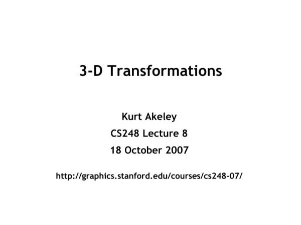 3-D Transformations