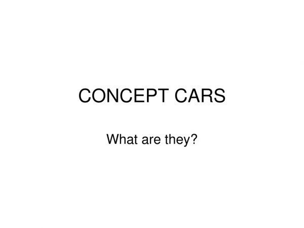 CONCEPT CARS