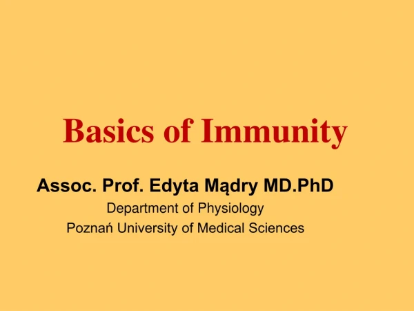 Basics of Immunity