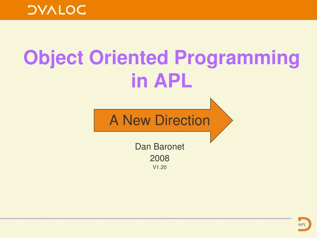 object oriented programming in apl