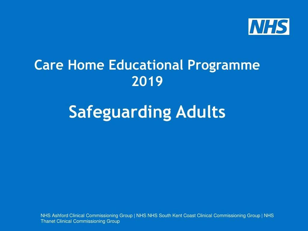 care home educational programme 2019 safeguarding