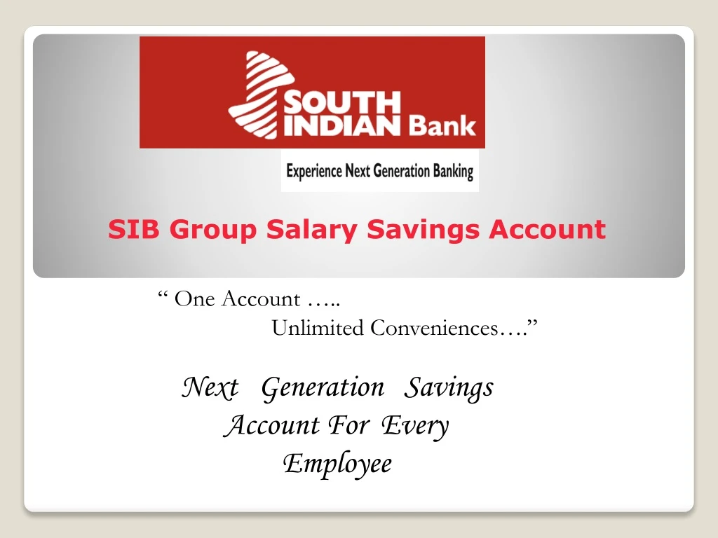 sib group salary savings account