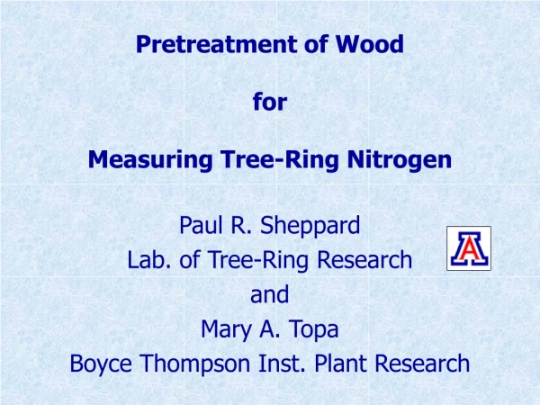 Pretreatment of Wood  for Measuring Tree-Ring Nitrogen