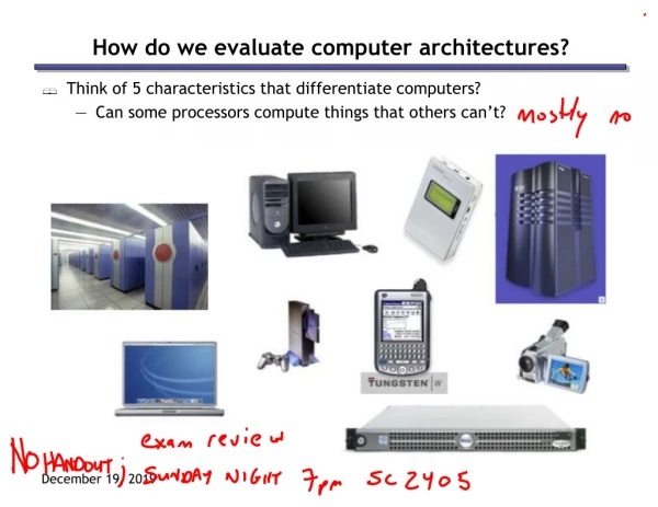How do we evaluate computer architectures?