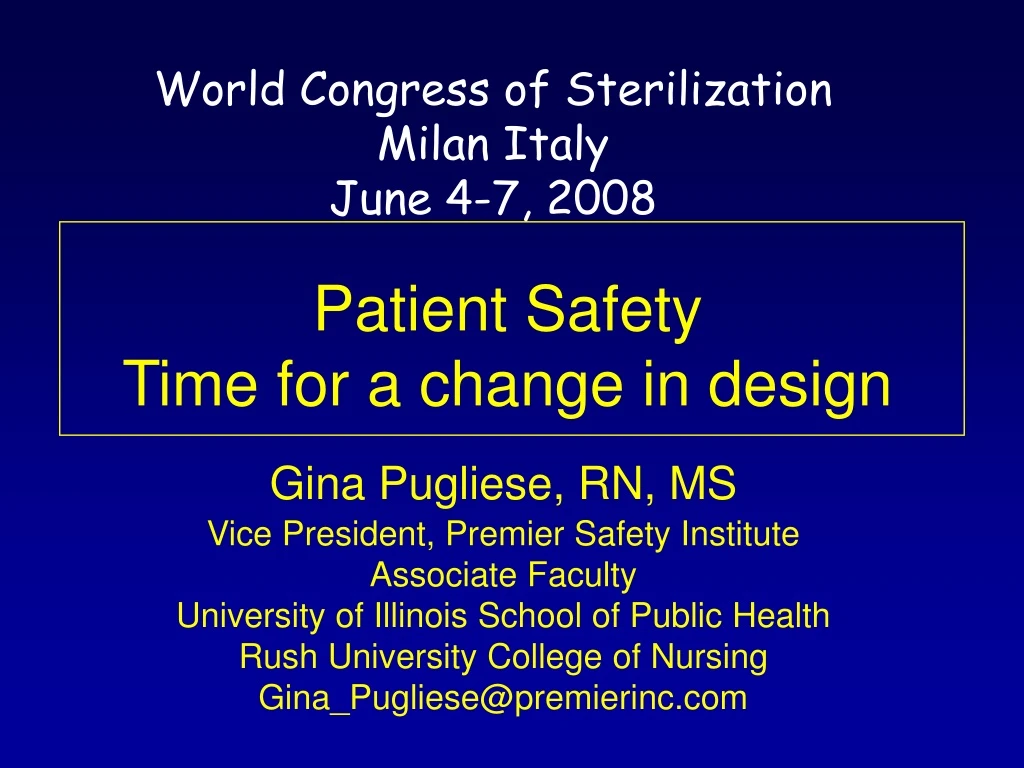 patient safety time for a change in design