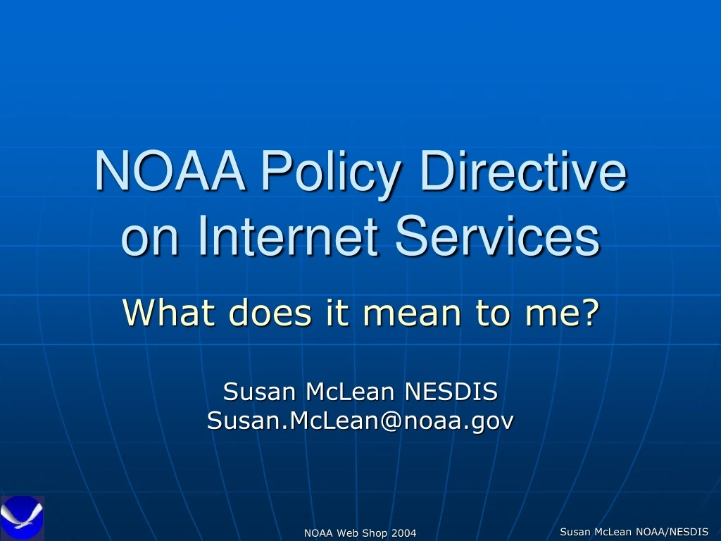noaa policy directive on internet services