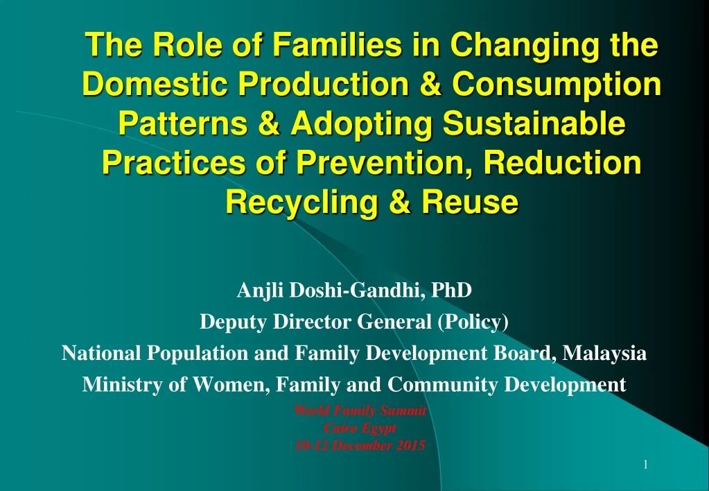 the role of families in changing the domestic