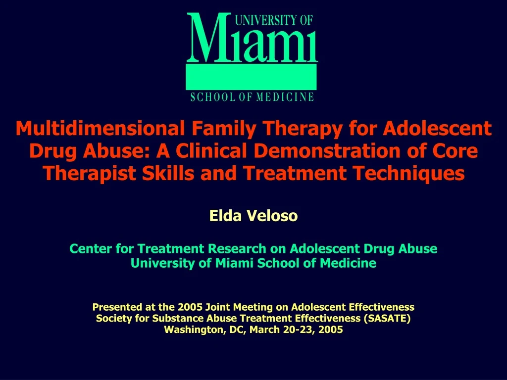 multidimensional family therapy for adolescent