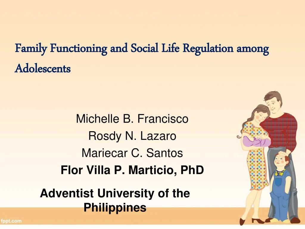 family functioning and social life regulation among adolescents