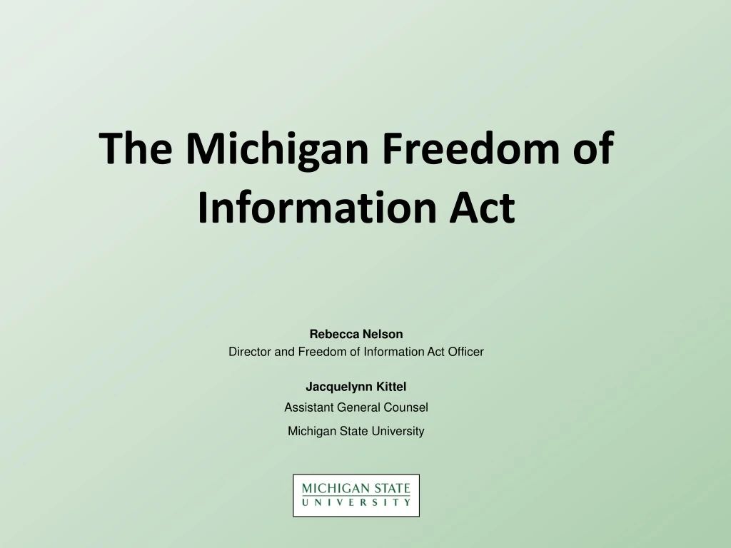 the michigan freedom of information act