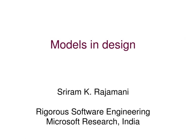 Models in design