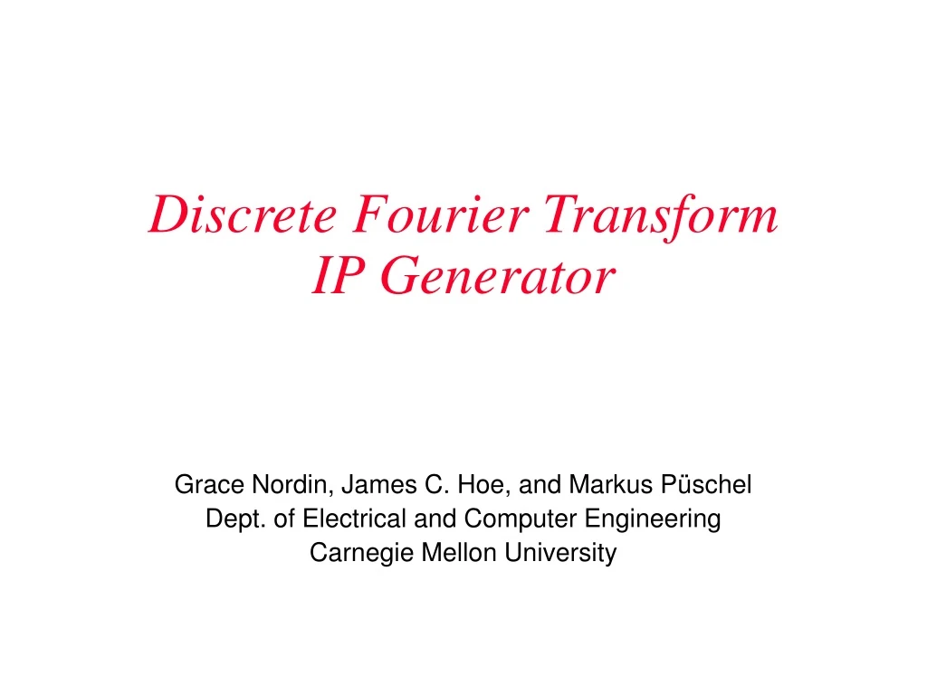 discrete fourier transform ip generator