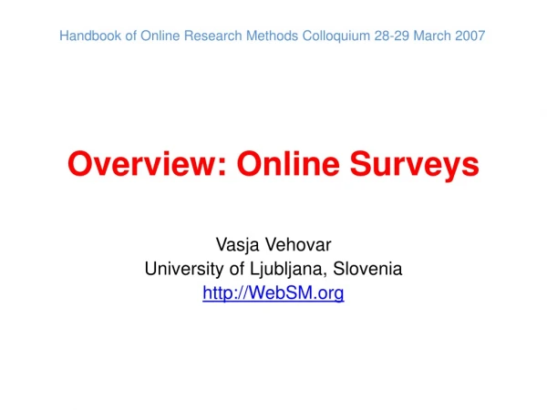 Overview: Online Surveys