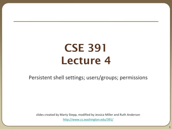 CSE 391 Lecture 4