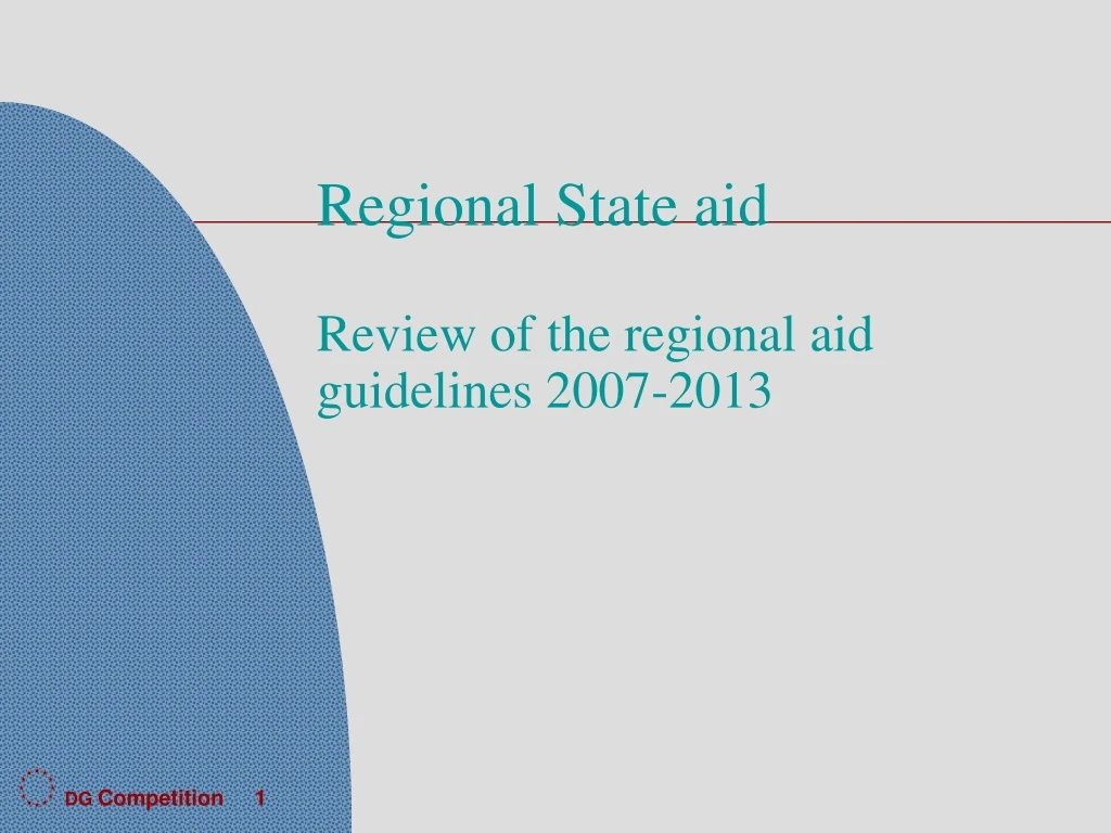 regional state aid review of the regional