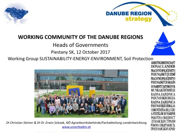 WORKING COMMUNITY OF THE DANUBE REGIONS Heads of Governments Piestany SK, 12 October 2017