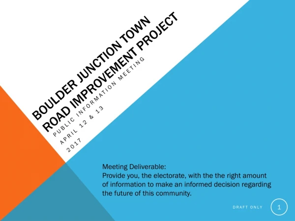Boulder Junction Town Road Improvement Project