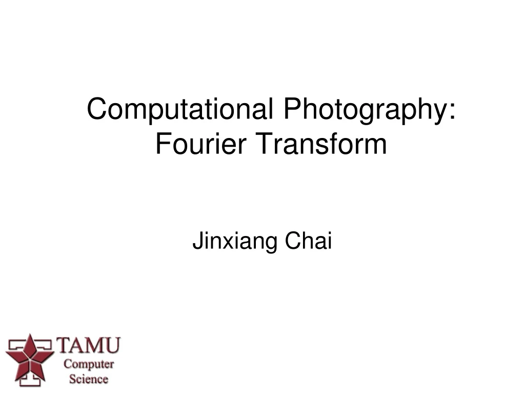 computational photography fourier transform
