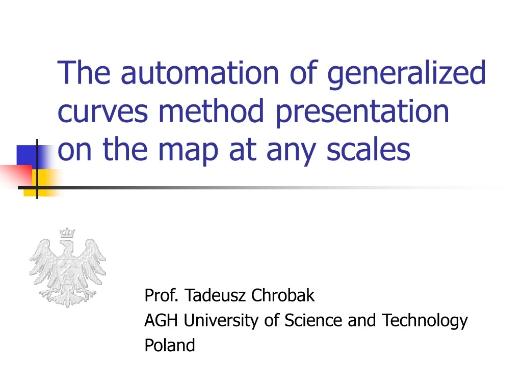 the automation of generalized curves method presentation on the map at any scales