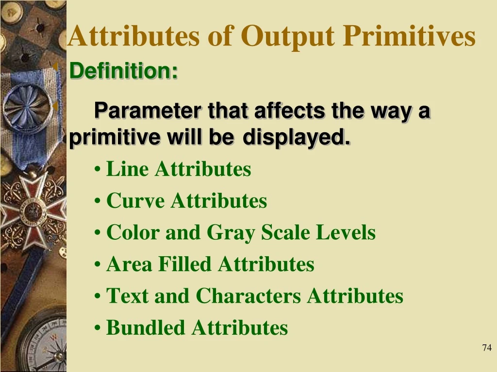 attributes of output primitives