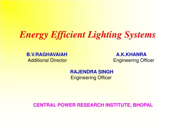 CENTRAL POWER RESEARCH INSTITUTE, BHOPAL