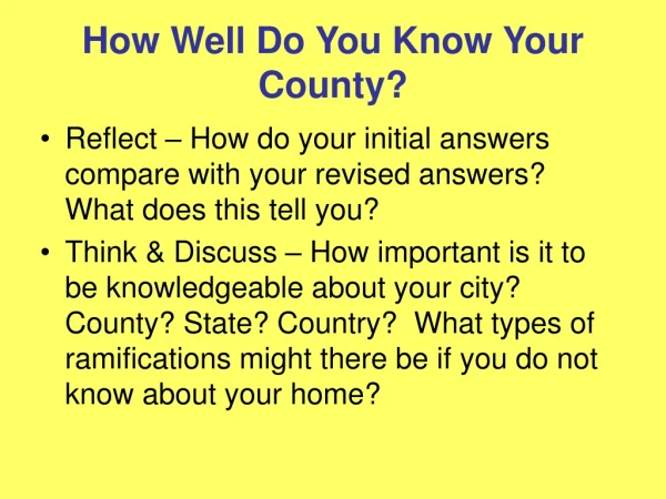 How Well Do You Know Your County?