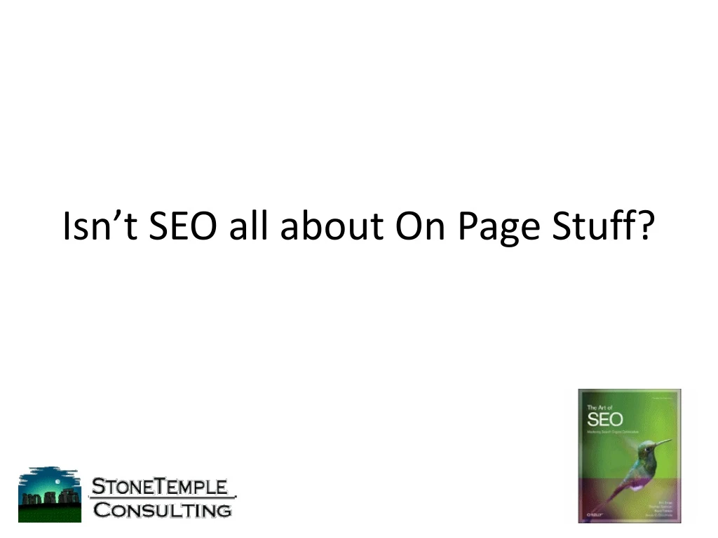 isn t seo all about on page stuff