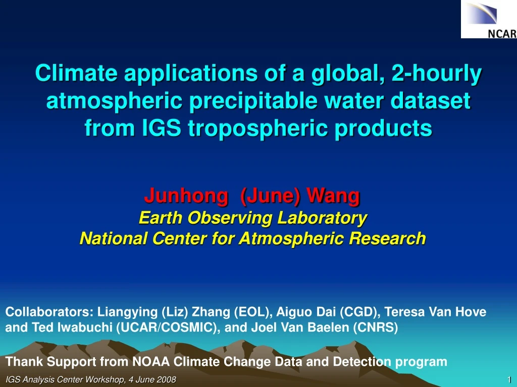 climate applications of a global 2 hourly