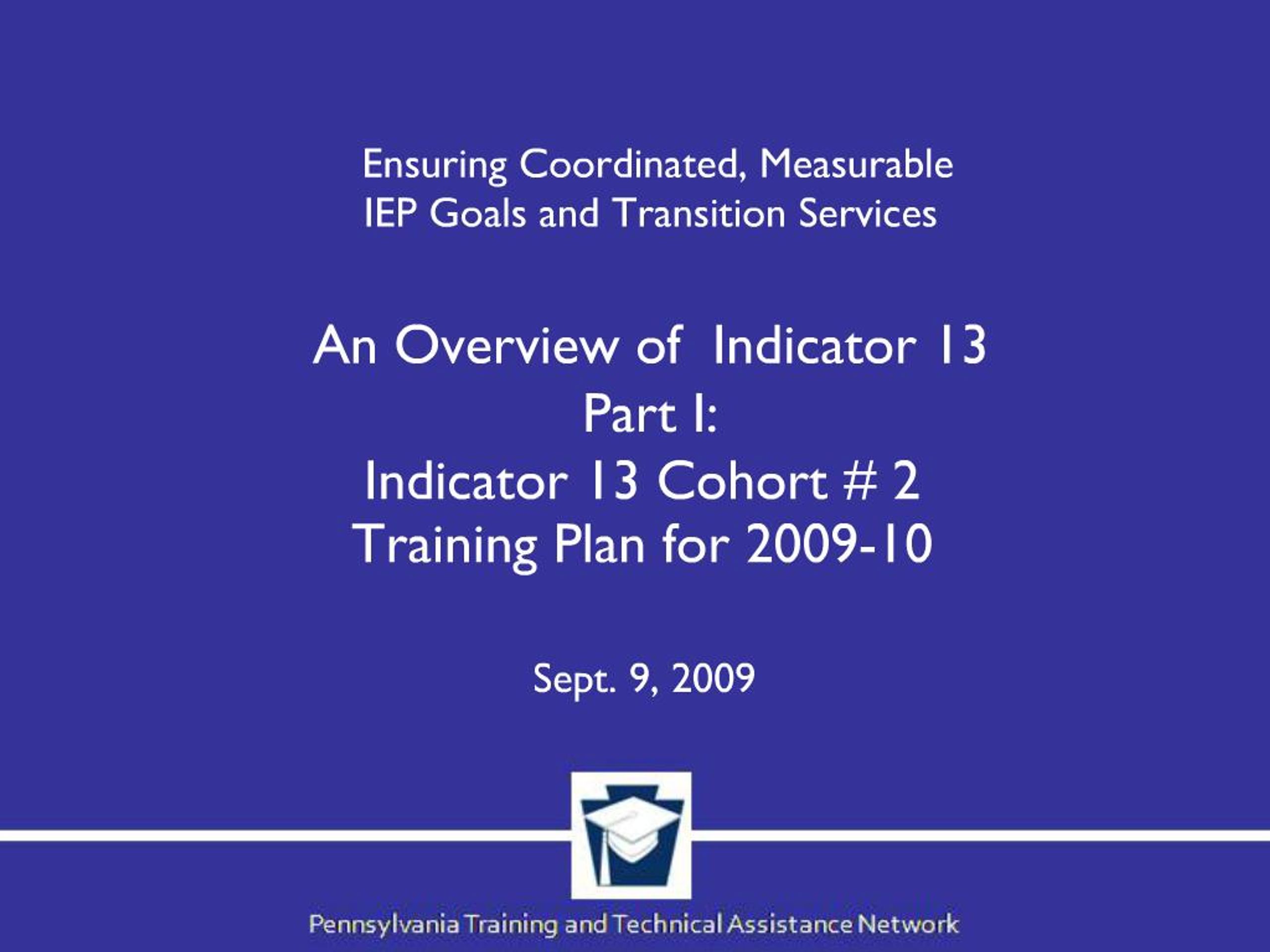Indicator 13 Checklist.pdf PPT - Ensuring Coordinated, Measurable IEP Goals and Transition ...