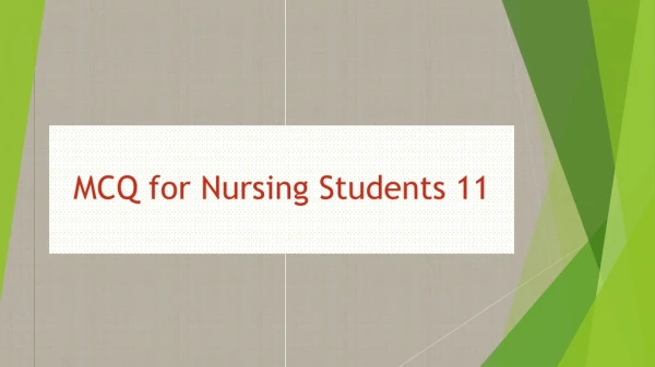 MCQ for Nursing Students 11