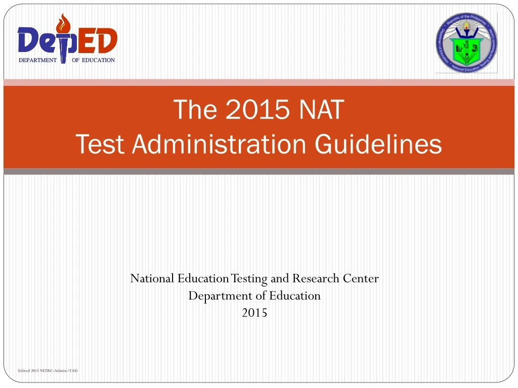 the 2015 nat test administration guidelines