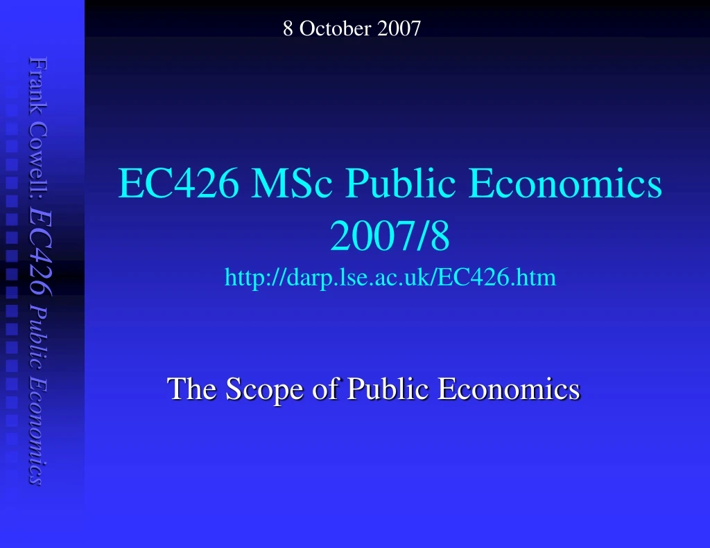 ec426 msc public economics 2007 8 http darp lse ac uk ec426 htm