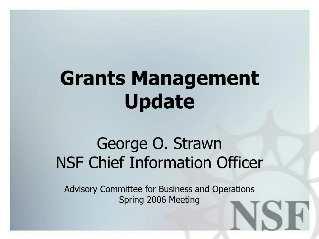 grants management update