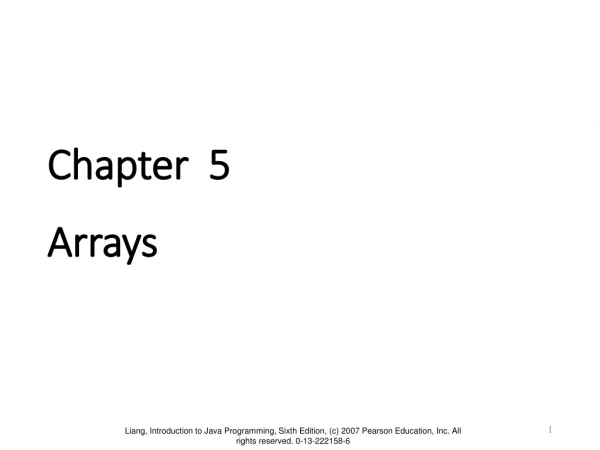 Chapter  5 Arrays