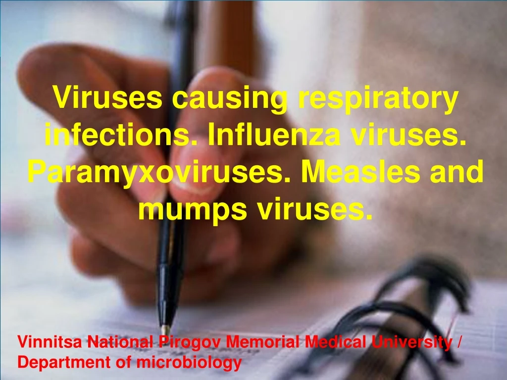 viruses causing respiratory infections influenza