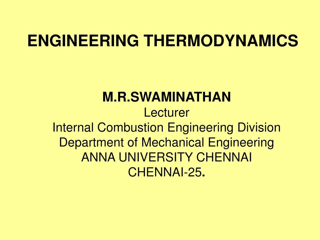 engineering thermodynamics