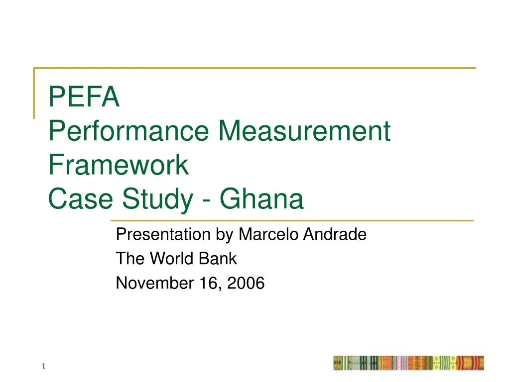 pefa performance measurement framework case study ghana