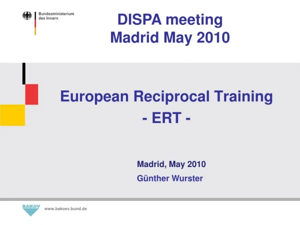 European Reciprocal Training - ERT -