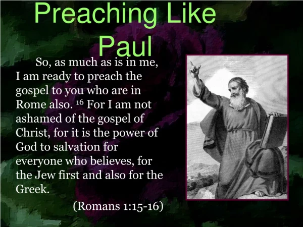 Preaching Like Paul