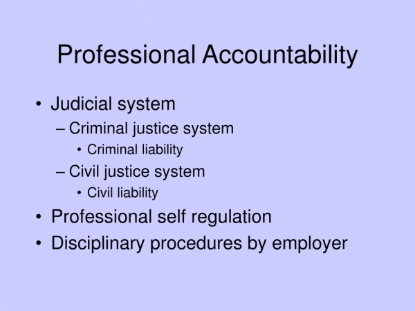 Professional Accountability