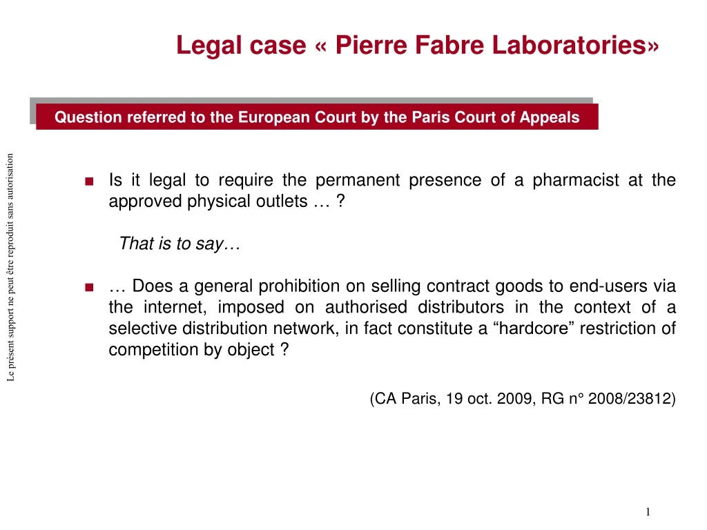 legal case pierre fabre laboratories