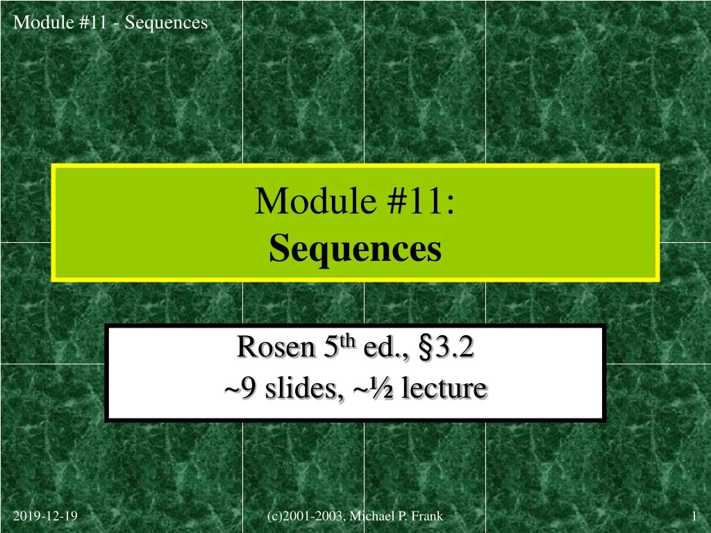 module 11 sequences